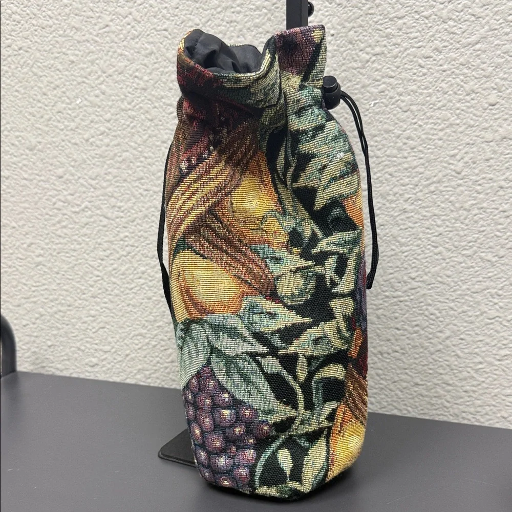 Floral Tapestry Drawstring Bag